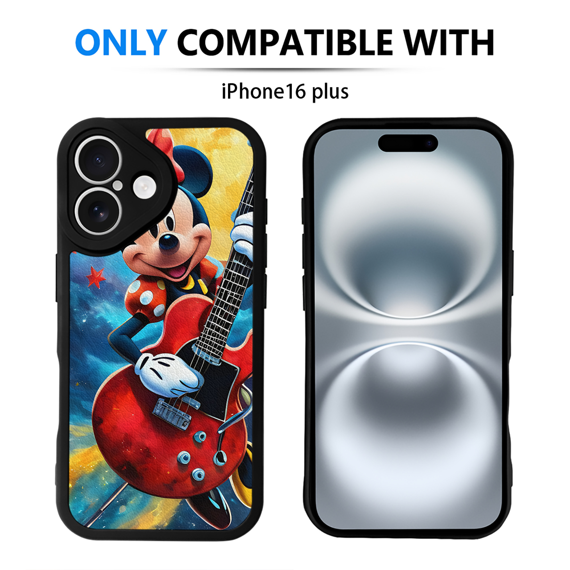 （画像用） ミッキーマウス Mickey Mouse 【iPhone 16シリーズ対応】シリコンスマホケース（レザー調） 材質：シリコン